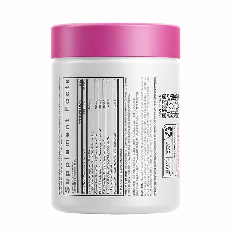 Menopause Hair & Skin Vitamins+ - 60 Caps, 60 Capsules, by Codeage, image #5