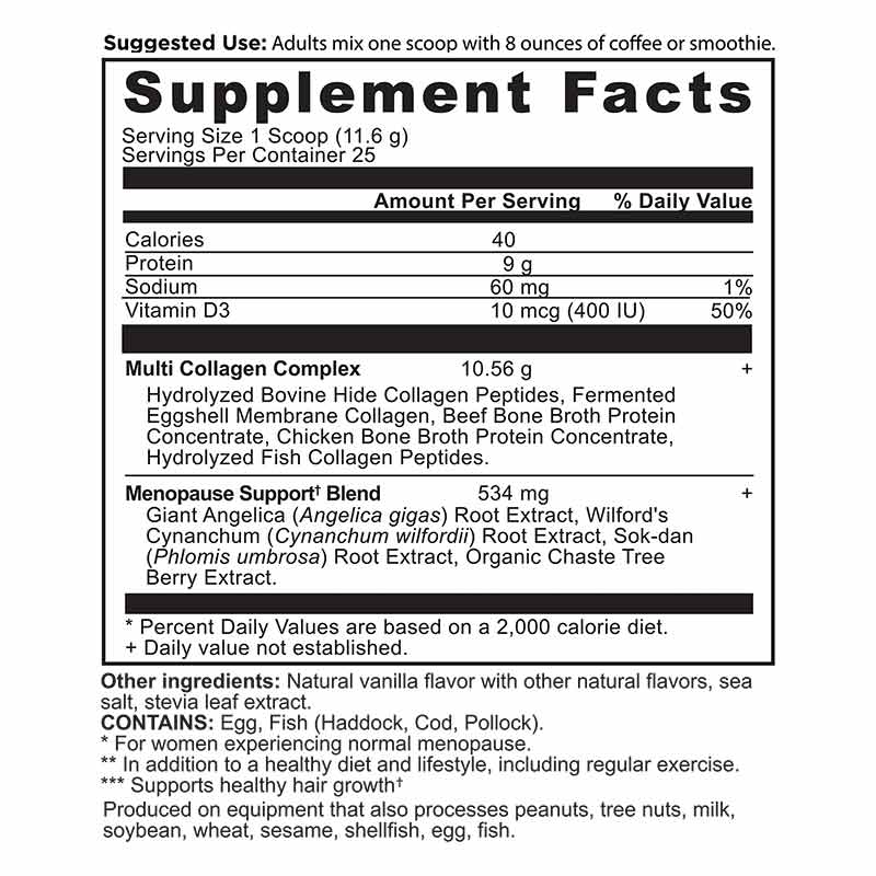 Menopause Support + Collagen, Vanilla, 25 Servings, by Ancient Nutrition, image #4