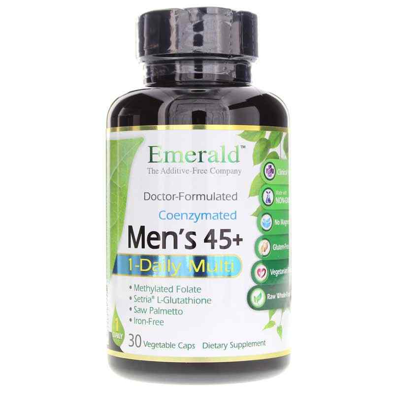 Men's 45+ 1-Daily Multi, 30 Veg Capsules, by Emerald