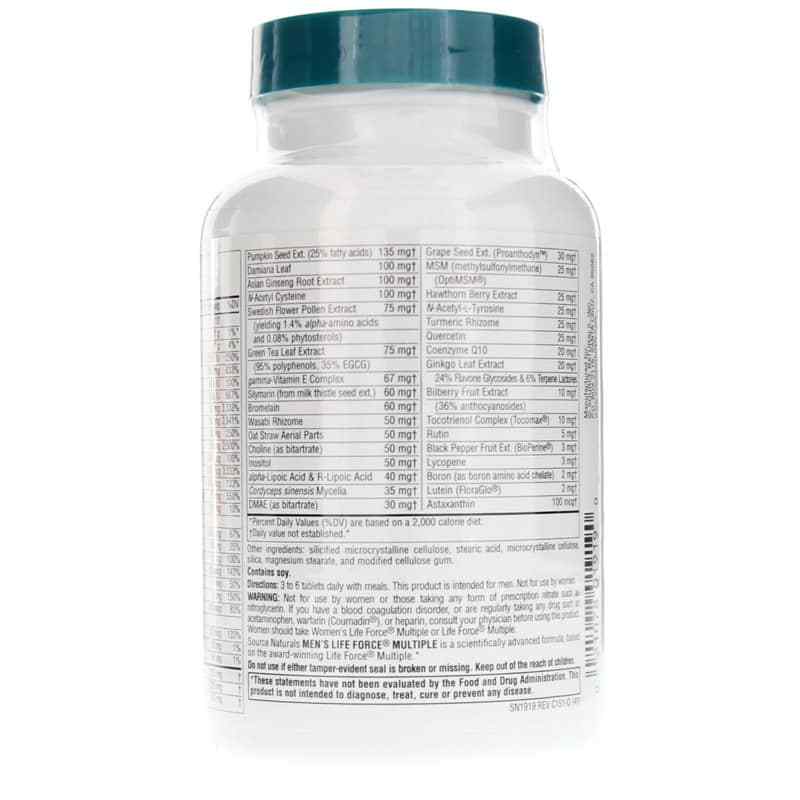 Men's Life Force Multiple, 90 Tablets, by Source Naturals, image #3