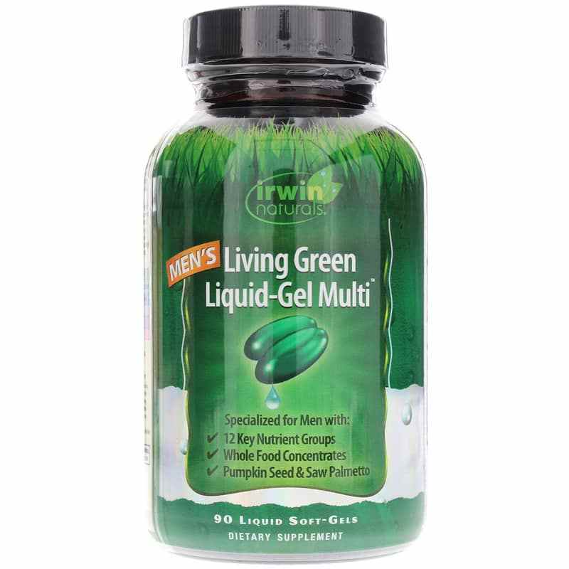Men's Living Green Liquid-Gel Multi, 90 Liquid Softgels, by Irwin Naturals