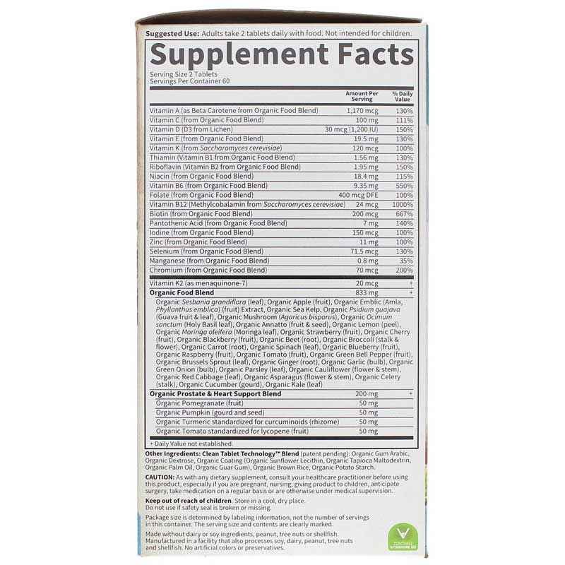 Men's Multi 40+ Whole Food Multivitamin, 120 Veg Tablets, by Garden of Life mykind Organics, image #2