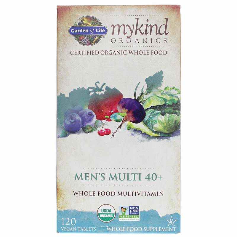 Men's Multi 40+ Whole Food Multivitamin, by Garden of Life mykind Organics