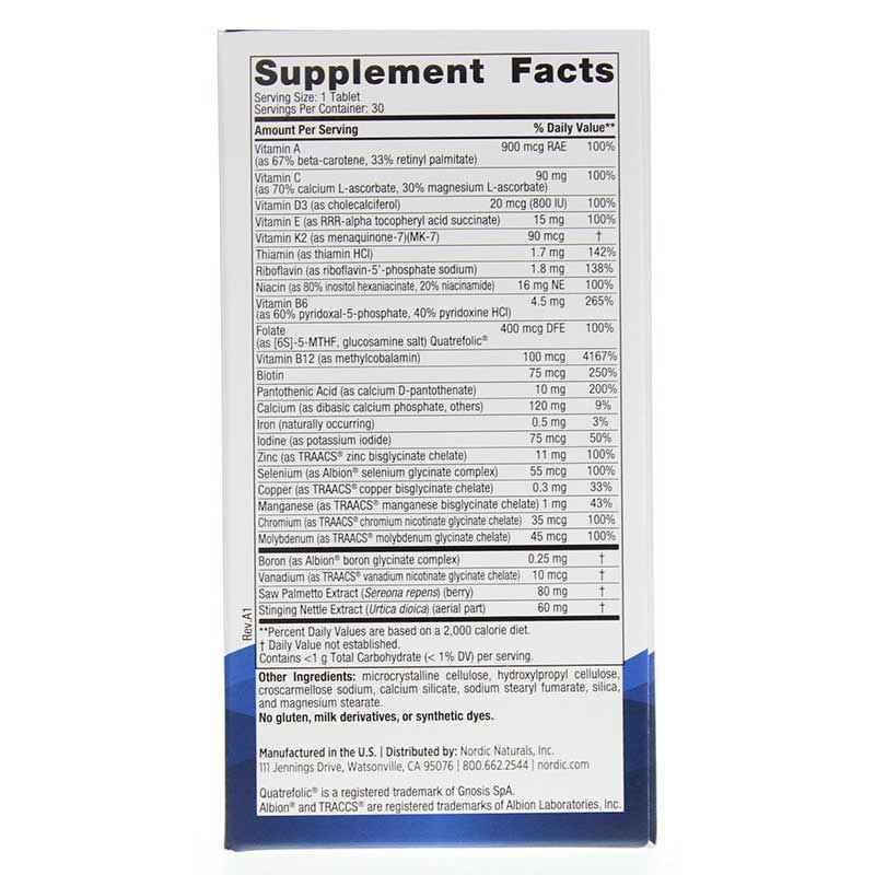 Men's Multivitamin One Daily, 30 Tablets, by Nordic Naturals, image #2
