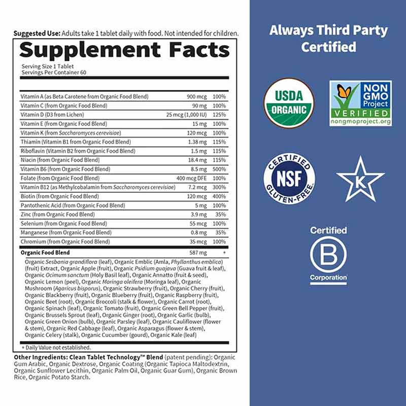 Men's Once Daily Whole Food Multivitamin, 60 Veg Tablets, by Garden of Life mykind Organics, image #2