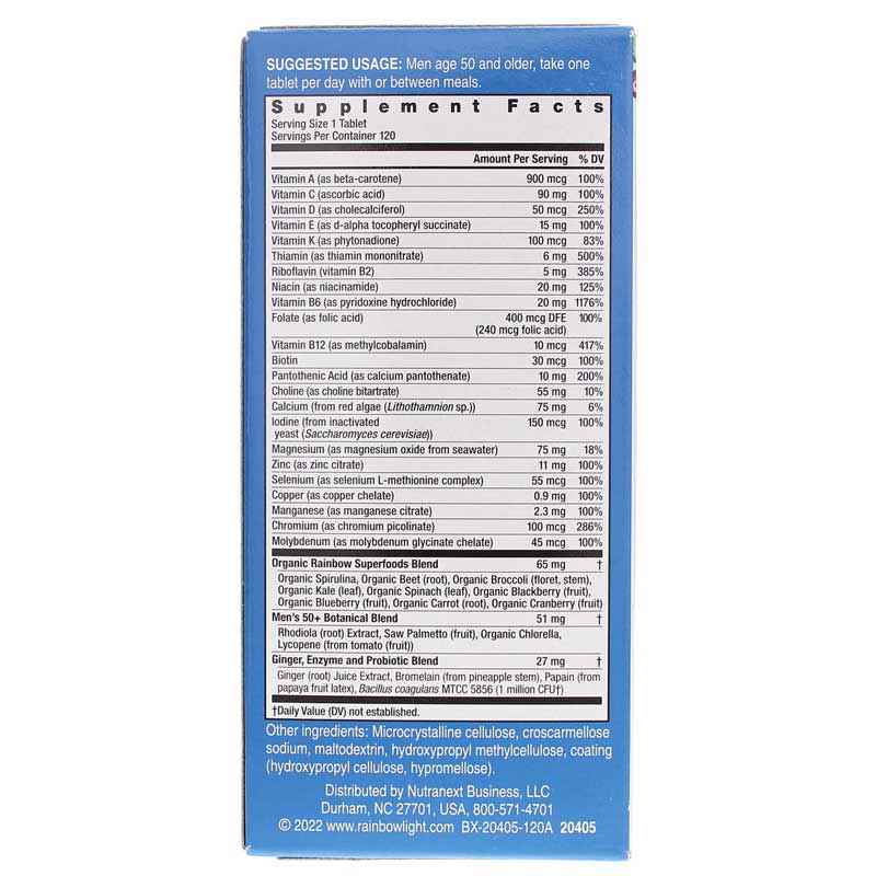 Men’s One 50+ Multivitamin, 120 Veg Tablets, by Rainbow Light, image #3