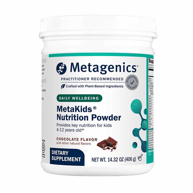 MetaKids Nutrition Powder, Chocolate, 14 Servings, by Metagenics