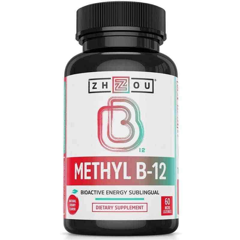 Methyl B-12 Bioactive Energy Sublingual, Cherry, by Zhou Nutrition