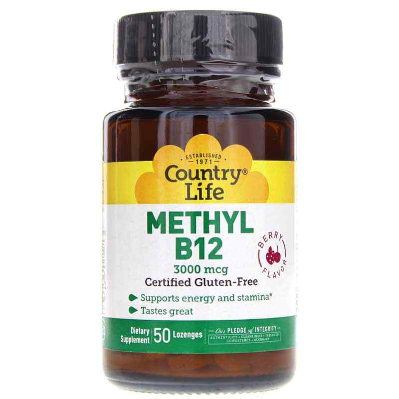Methyl B12 3000 Mcg, 50 Lozenges, by Country Life