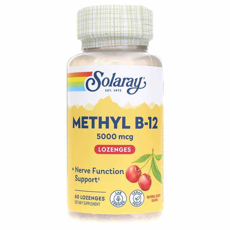 Methyl B-12 5000 Mcg with Natural Cherry Flavor, by Solaray