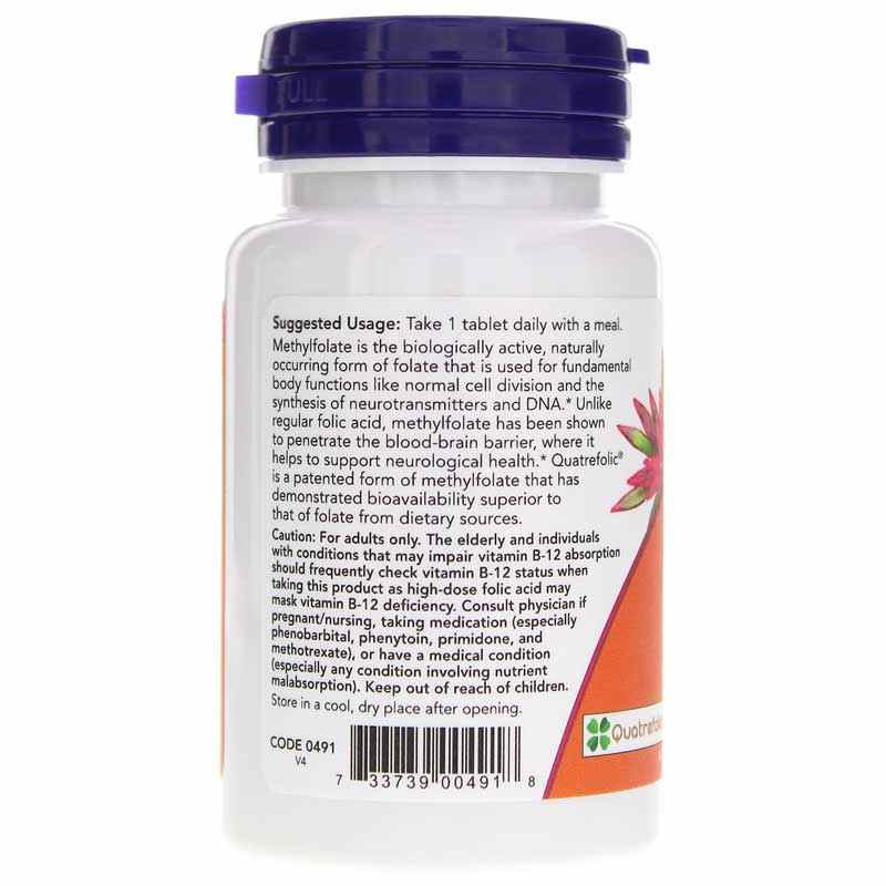 Methyl Folate 1,000 Mcg, 90 Tablets, by NOW Foods, image #3