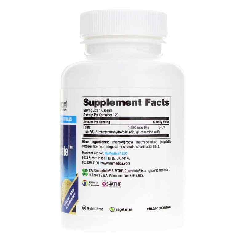 Methyl Folate 5-MTHF, 120 Veg Capsules, by NuMedica, image #2