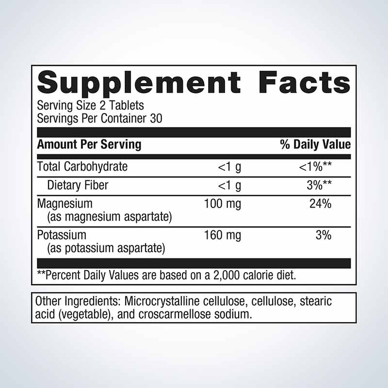 Mg/K Aspartate, 60 Tablets, by Metagenics, image #2