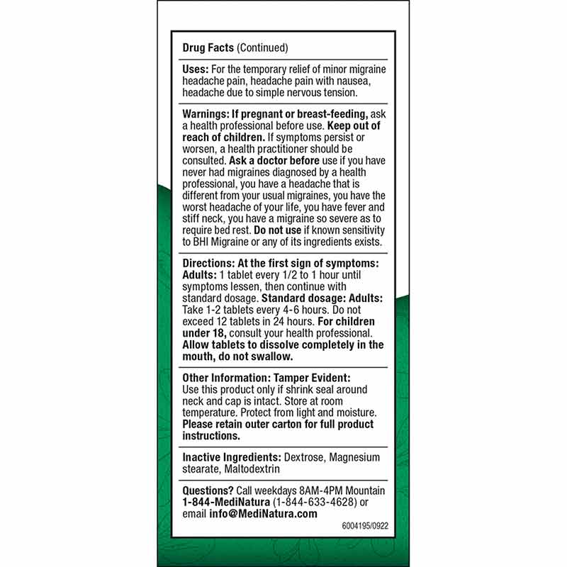 Migraine Headache Relief Tablets, by BHI, image #4