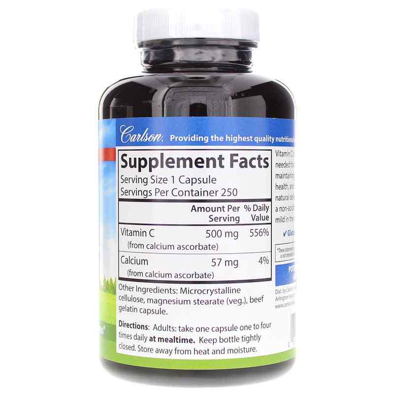 Mild C 500 Mg, 250 Capsules, by Carlson Labs, image #2
