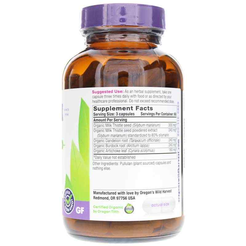 Milk Thistle Dandelion, 180 Veg Capsules, by Oregons Wild Harvest, image #2