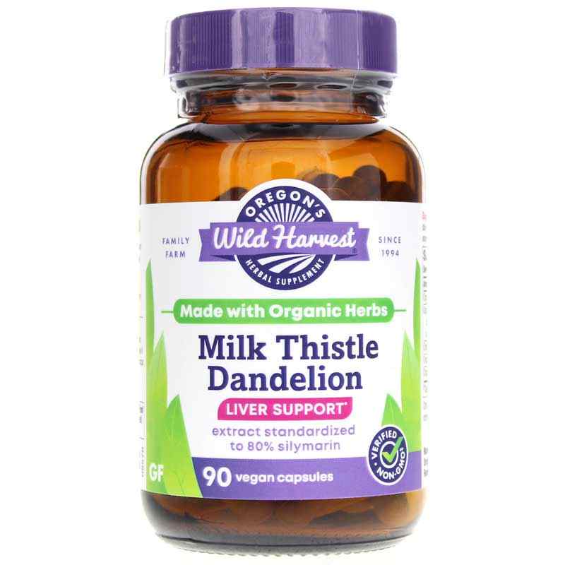 Milk Thistle Dandelion, 90 Veg Capsules, by Oregons Wild Harvest