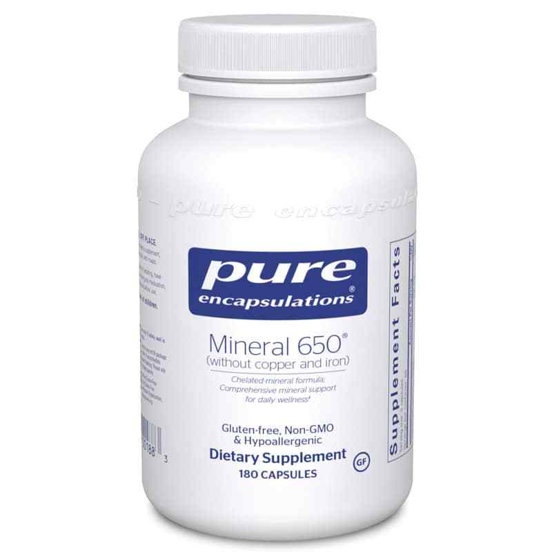 Mineral 650 without copper & iron, by Pure Encapsulations