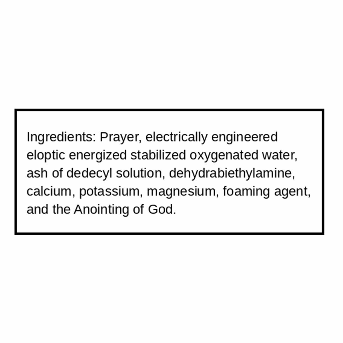 Text box displaying ingredient list for Miracle II Original Soap including water, minerals, and foaming agent.