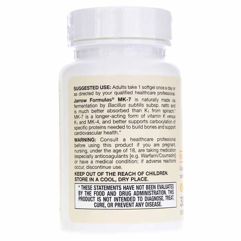 MK-7 Vitamin K2 180 Mcg, 30 Softgels, by Jarrow Formulas, image #3