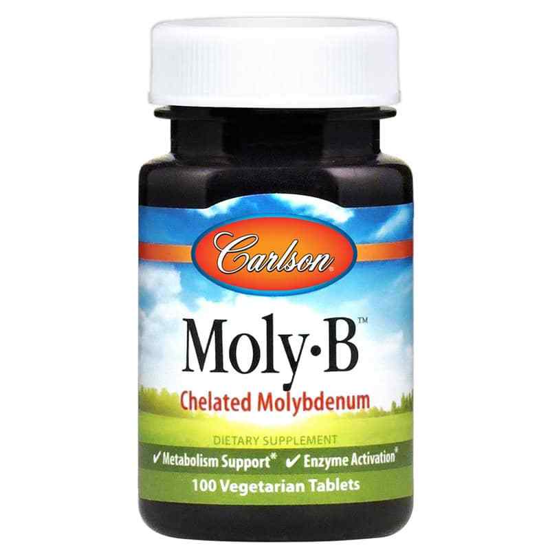 Moly-B Chelated Molybdenum, 100 Veg Tablets, by Carlson Labs
