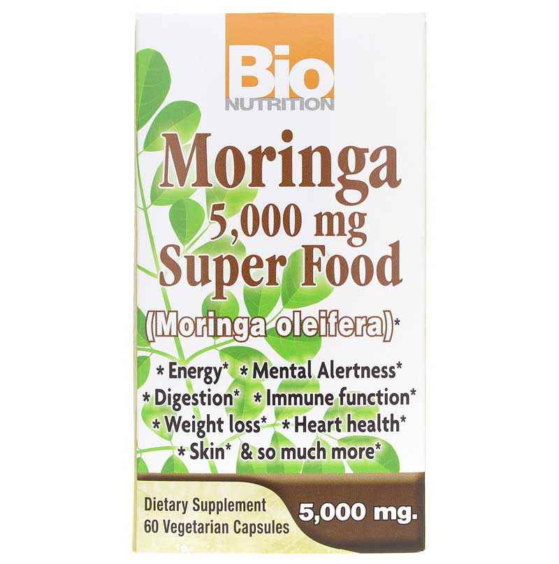 Moringa 5000 Mg Super Food, 60 Veg Capsules, by Bio Nutrition