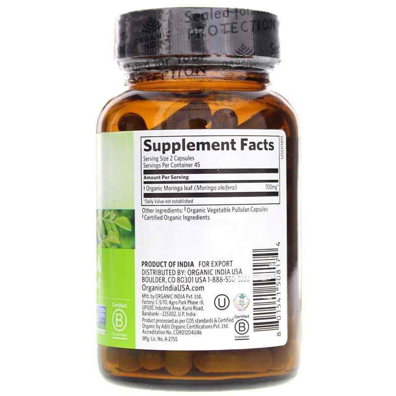 Moringa, 90 Veg Capsules, by Organic India, image #2