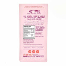 Pink MicroJoy Motivate Gummies package with product information, supplement facts, and ingredient details on front.