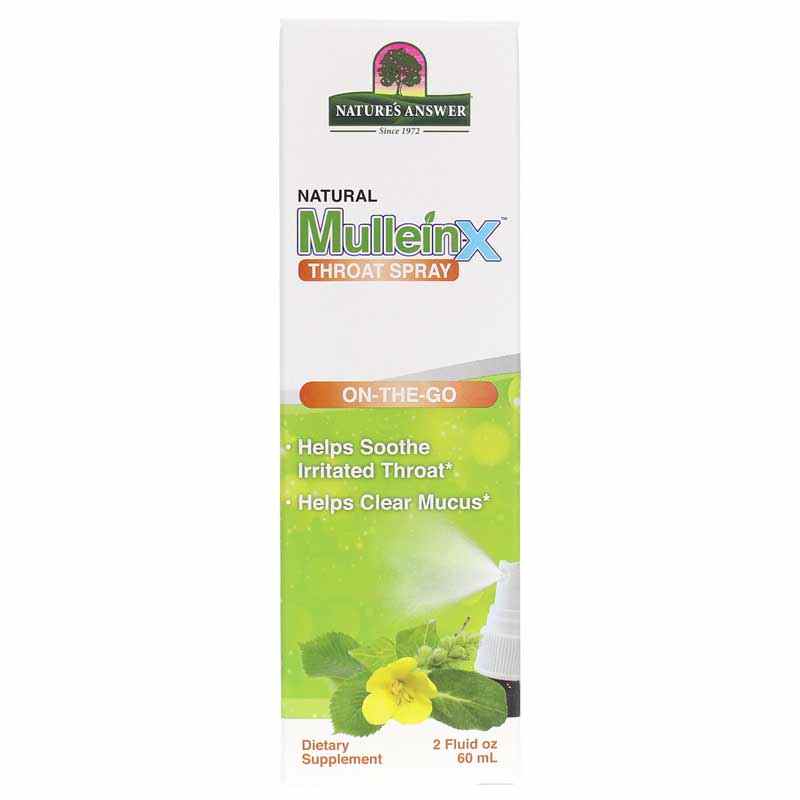 Mullein-X Throat Spray On-The-Go, Nature's Answer – Natural