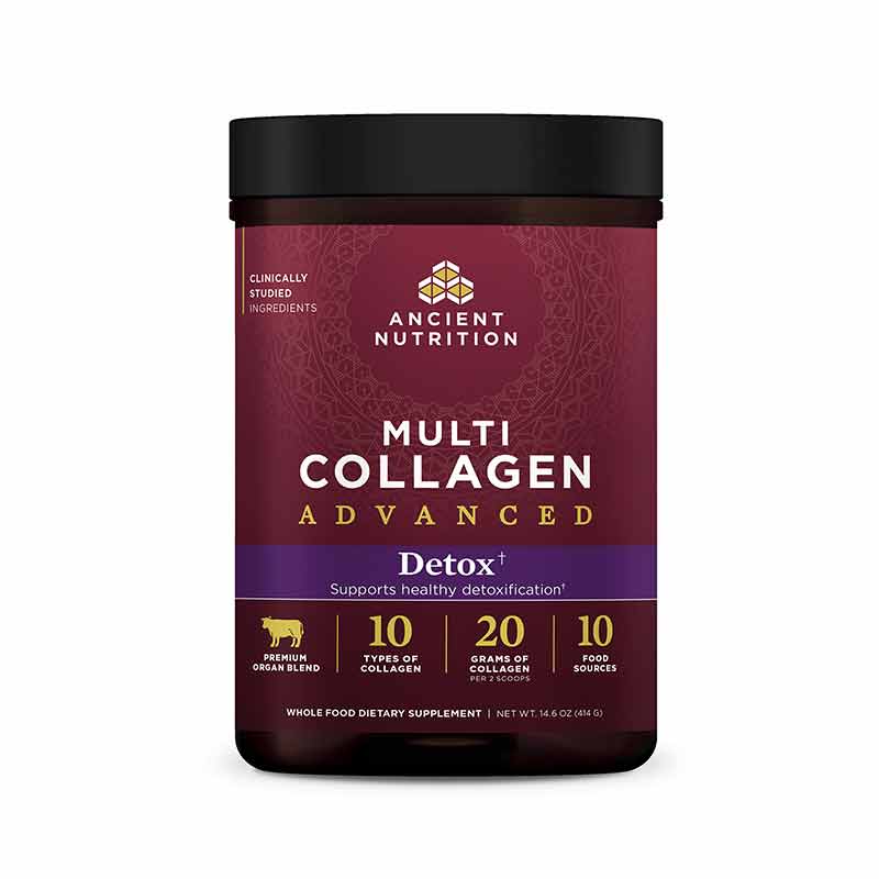 Multi Collagen Advanced Cleanse & Detox Powder, Unflavored, 36 Servings, by Ancient Nutrition