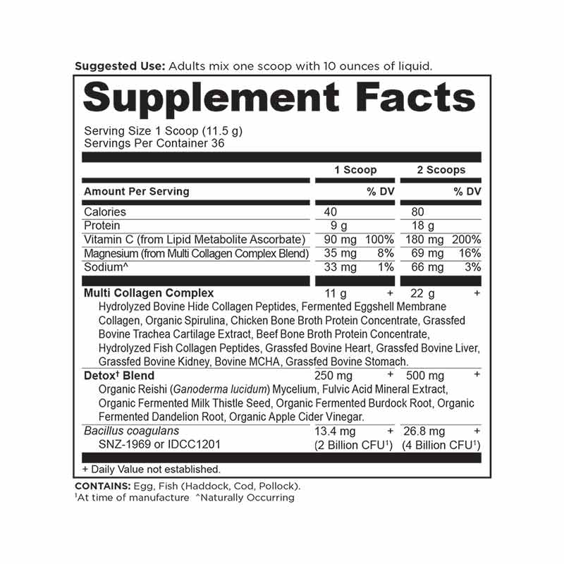 Multi Collagen Advanced Cleanse & Detox Powder, Unflavored, 36 Servings, by Ancient Nutrition, image #2