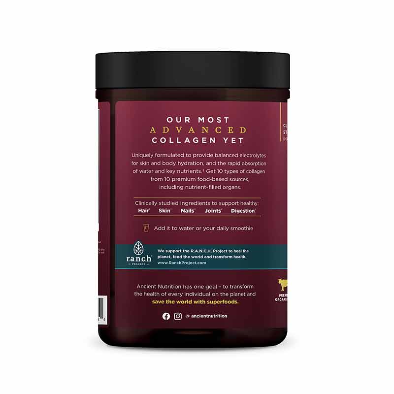 Multi Collagen Advanced Hydrate Powder, Mixed Berry, 30 Servings, by Ancient Nutrition, image #4