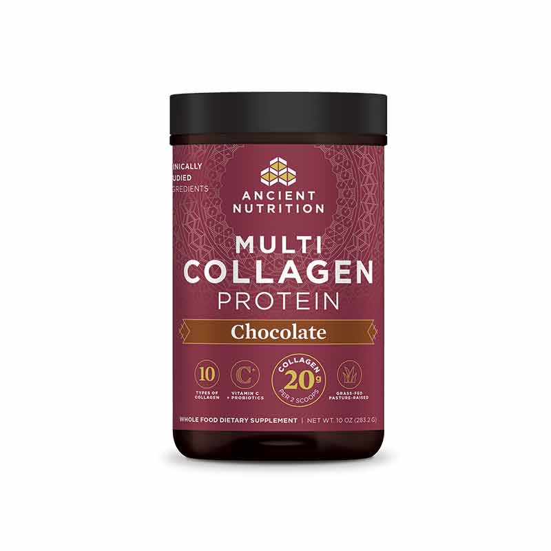 Multi Collagen Protein Powder, Chocolate, 10 Oz, by Ancient Nutrition