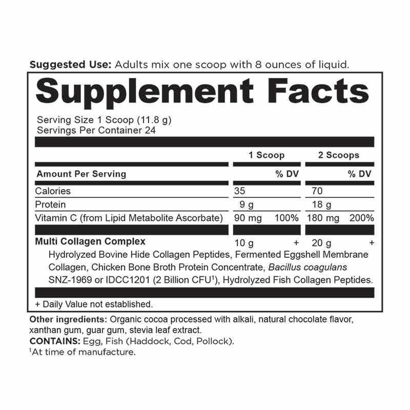 Multi Collagen Protein Powder, Chocolate, 10 Oz, by Ancient Nutrition, image #2