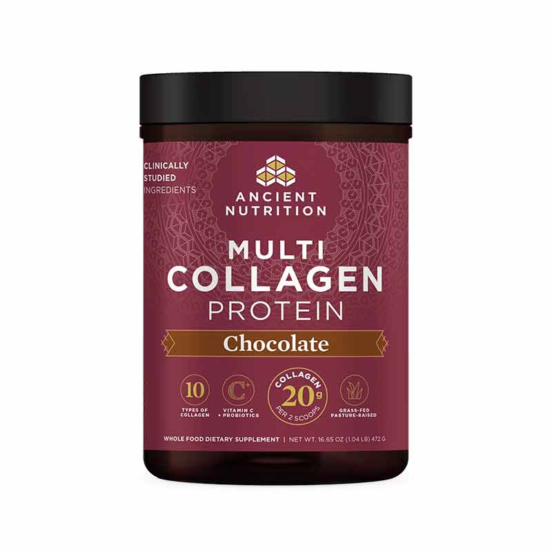 Multi Collagen Protein Powder, Chocolate, 16.65 Oz, by Ancient Nutrition