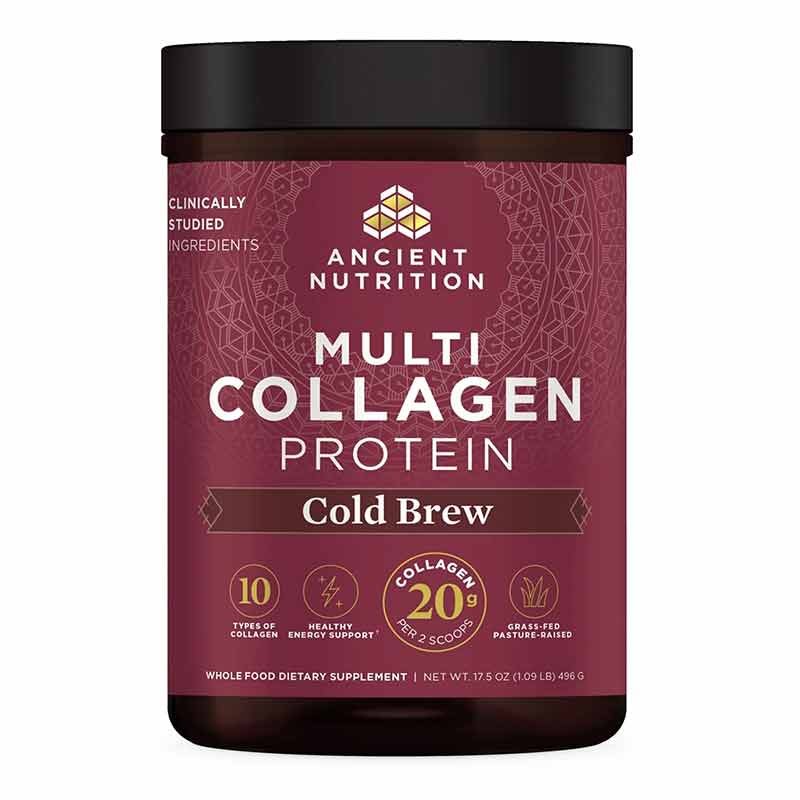 Multi Collagen Protein Powder, Cold Brew, 17.5 Oz, by Ancient Nutrition
