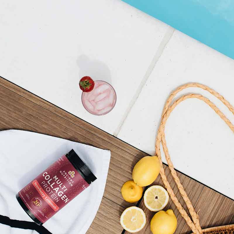 Multi Collagen Protein Powder, Strawberry Lemon, 18.1 Oz, by Ancient Nutrition, image #7