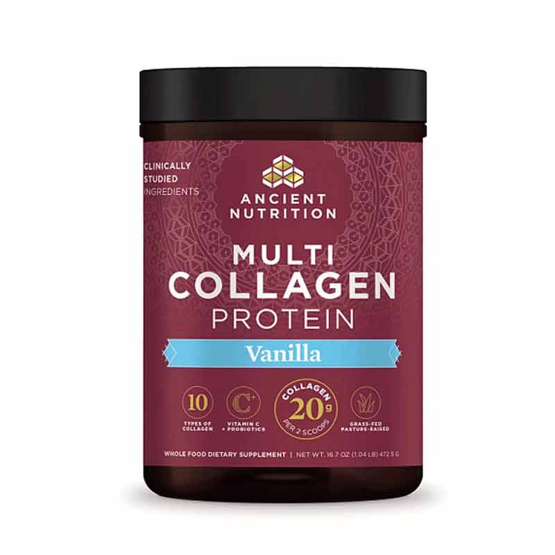 Multi Collagen Protein Powder, Vanilla, 16.7 Oz, by Ancient Nutrition