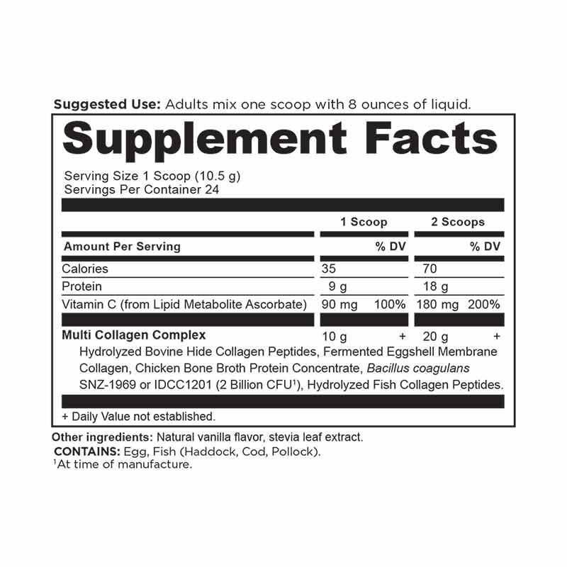 Multi Collagen Protein Powder, Vanilla, 8.9 Oz, by Ancient Nutrition, image #2