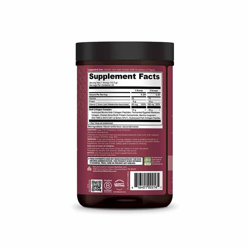 Multi Collagen Protein Powder, Vanilla, 8.9 Oz, by Ancient Nutrition, image #3