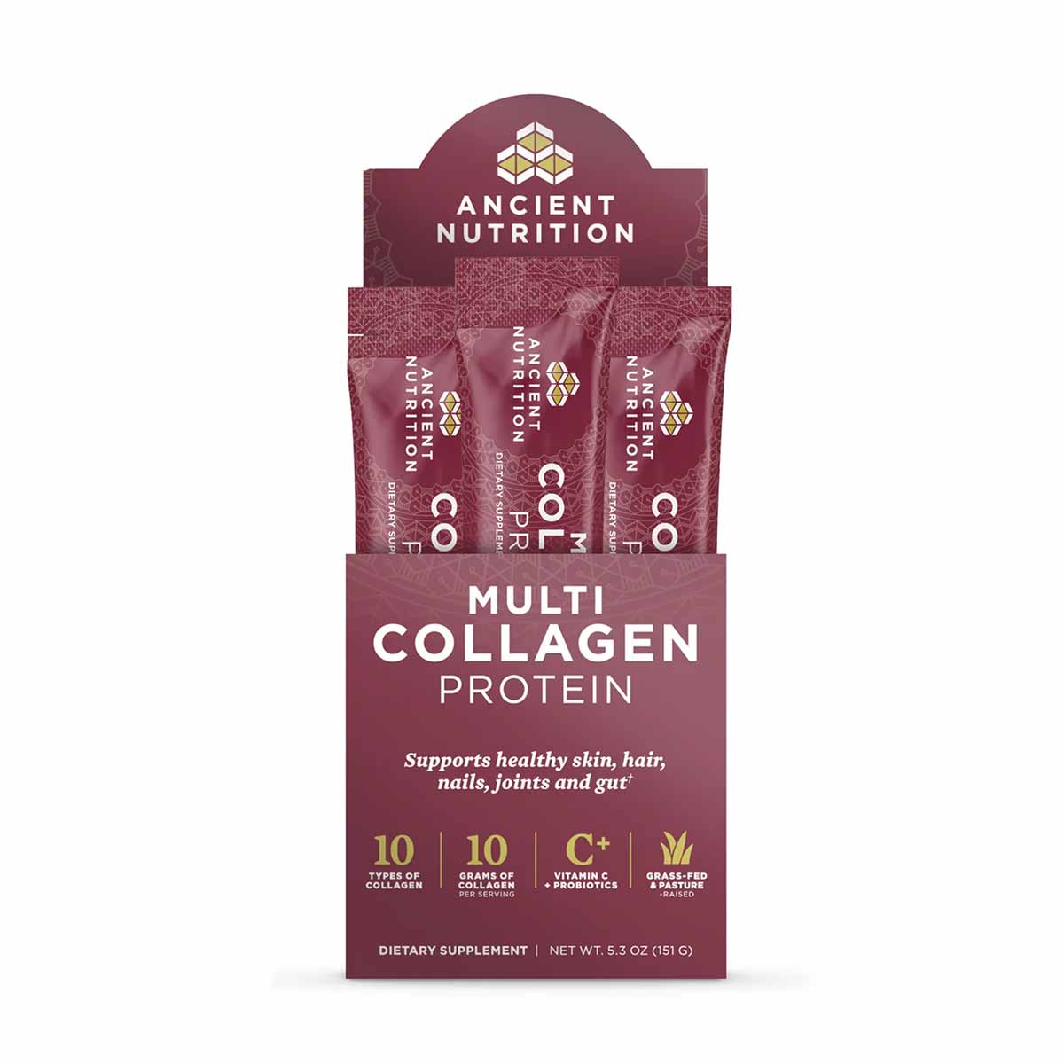 Multi Collagen Protein Stick Packs, by Ancient Nutrition