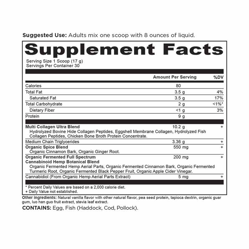 Multi Collagen Ultra with CBD + MCT, Vanilla Chai, 18 Oz, by Ancient Nutrition, image #2