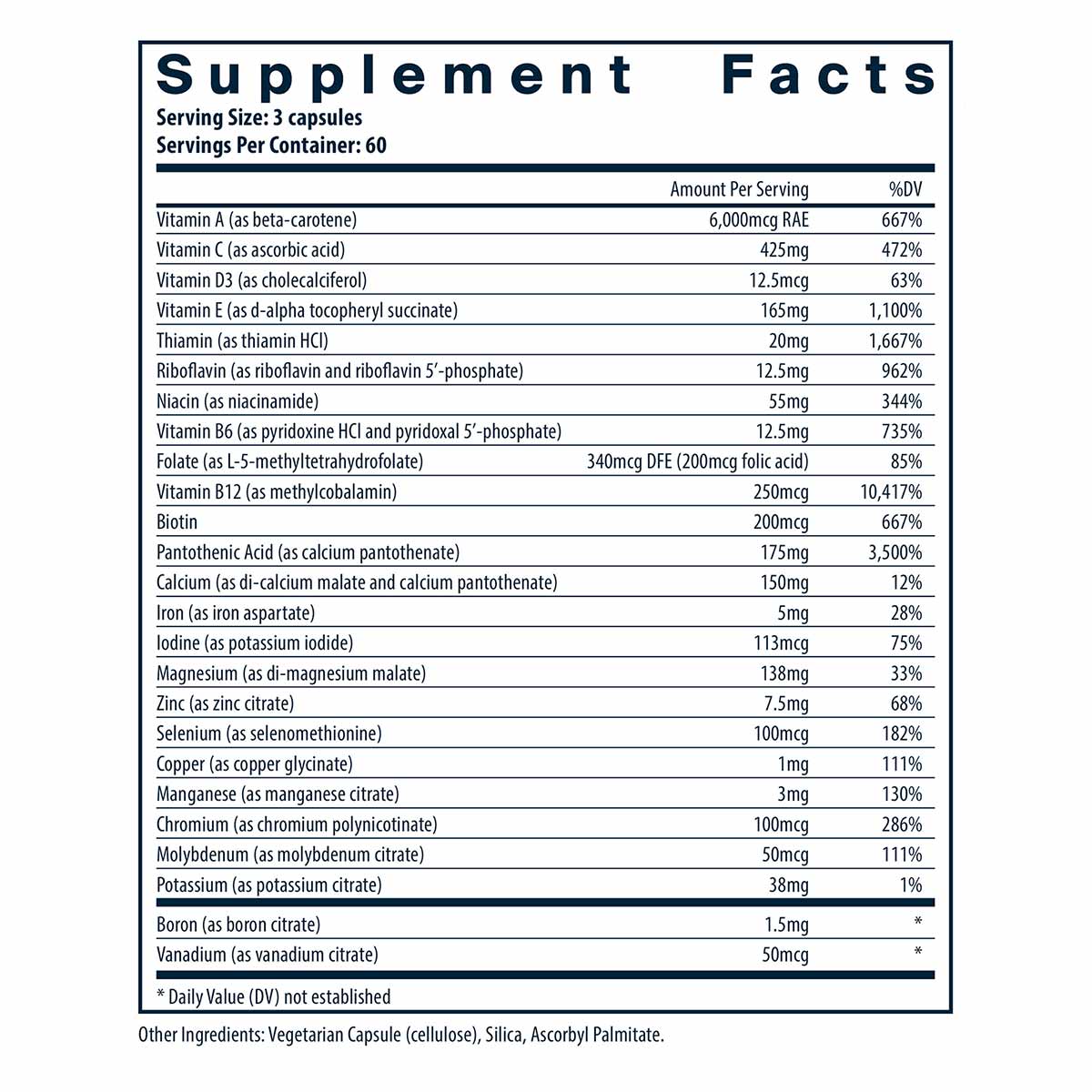 Multi-Nutrients 4 (with Copper & Iron), 180 Capsules, by Vital Nutrients