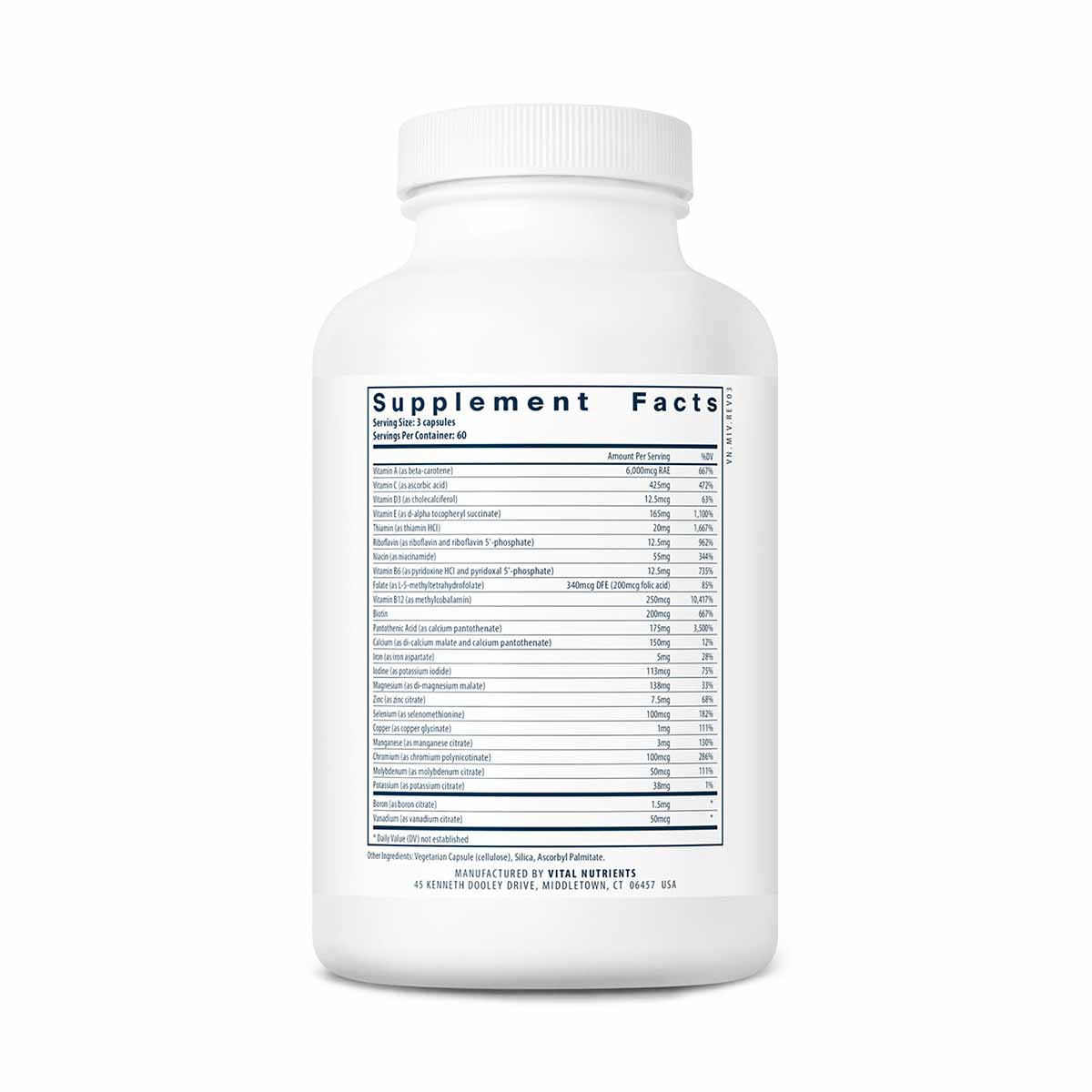 Multi-Nutrients 4 (with Copper & Iron), 180 Capsules, by Vital Nutrients