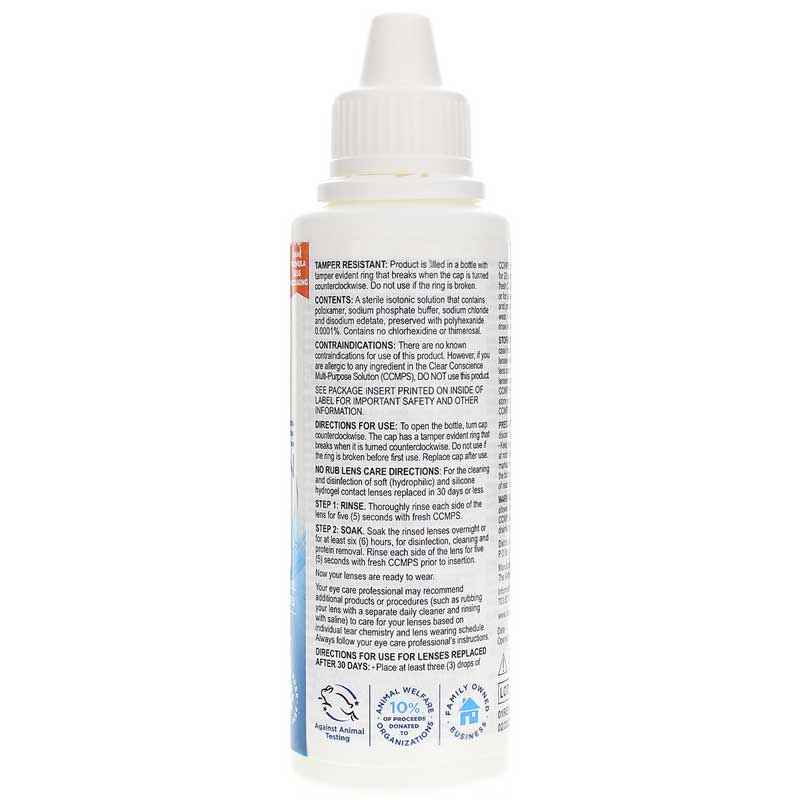 Multi-Purpose Contact Lens Solution, 3 Oz Travel Size, by Clear Conscience, image #2