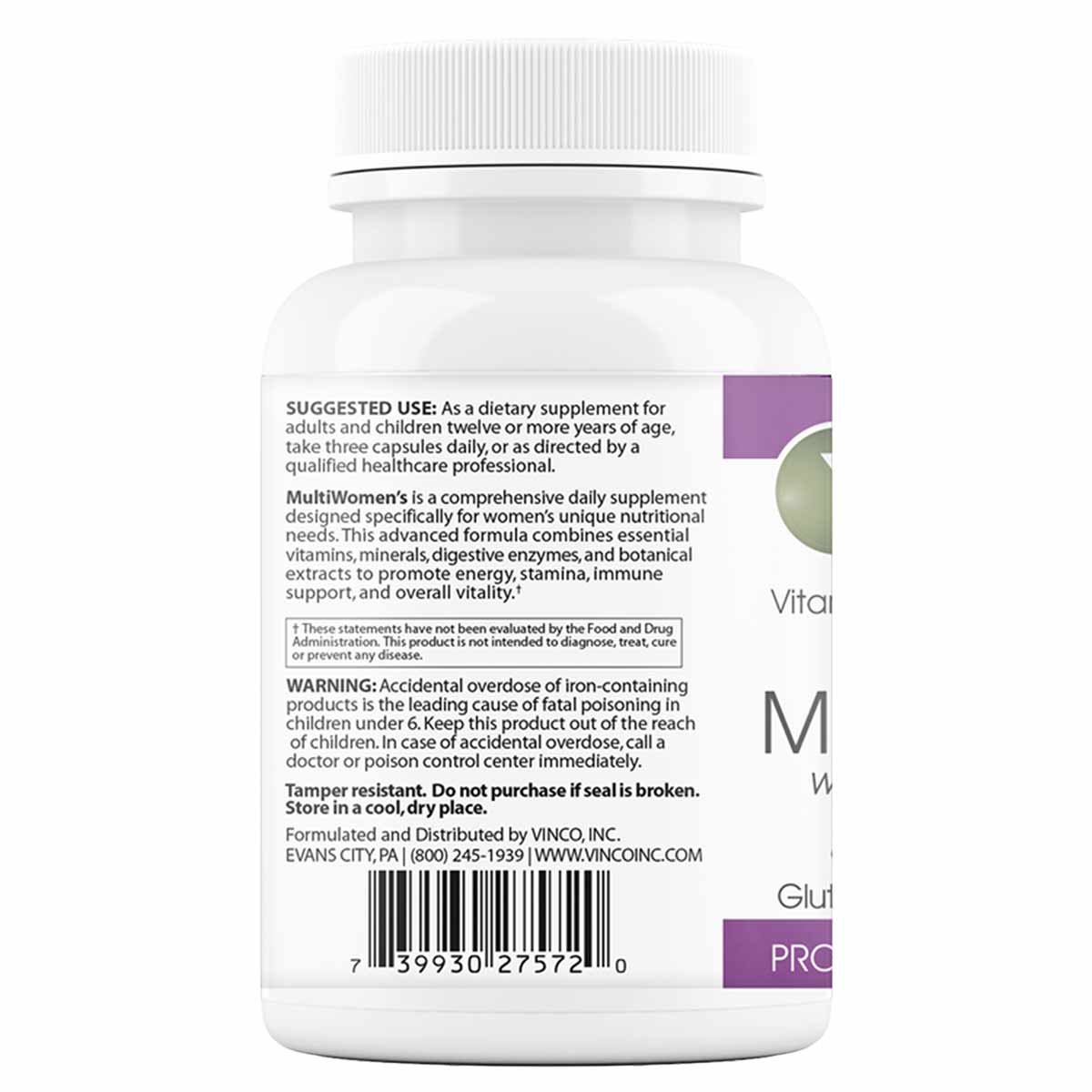 Multi Women's with Digestive Enzymes, 90 Veg Capsules, by Vinco