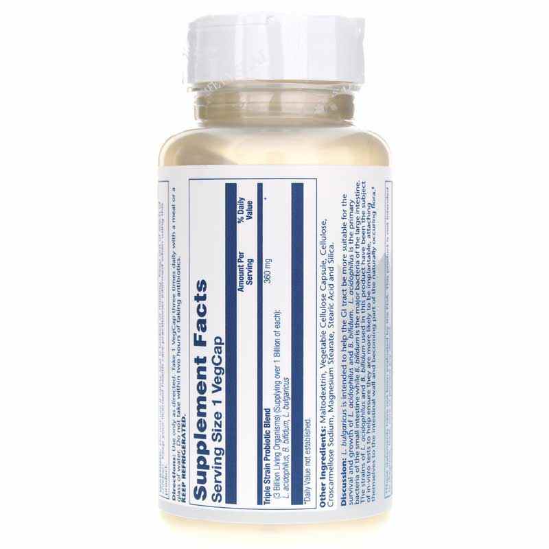 Multidophilus Triple Strain Formula, 100 Veg Capsules, by Solaray, image #3