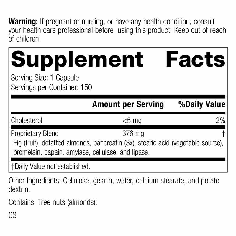 Multizyme Dairy-Free, 150 Capsules, by Standard Process, image #2