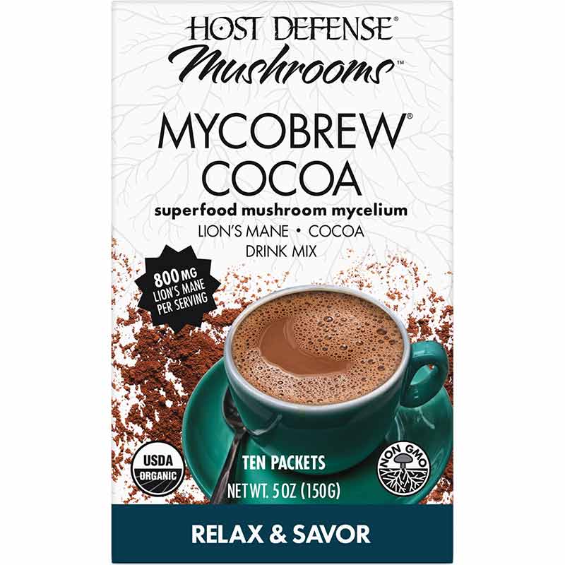 MycoBrew Lion's Mane Drink Mix, Cocoa, by Host Defense
