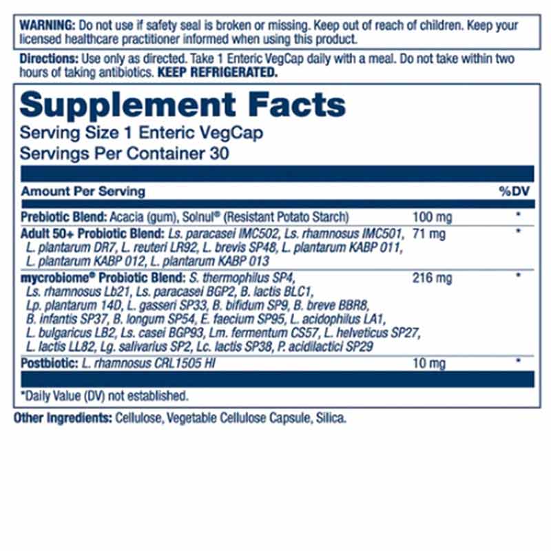Mycrobiome Complete Probiotic, Adult 50+ Formula, 30 Capsules, by Solaray, image #2